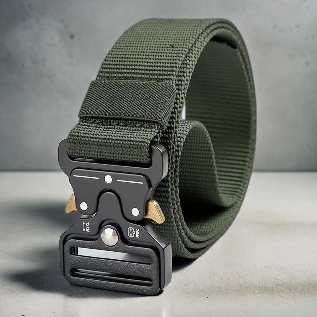

Tactical Quick-Release Belt with Alloy Buckle: Elastic, Thickened Nylon Canvas for Men s & Women s Military Training