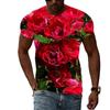 Summer Rose Flower Graphic T Shirts For Men and Women Fashion Casual Personality O-neck Print T-shirt 3D Harajuku Style Tee Top