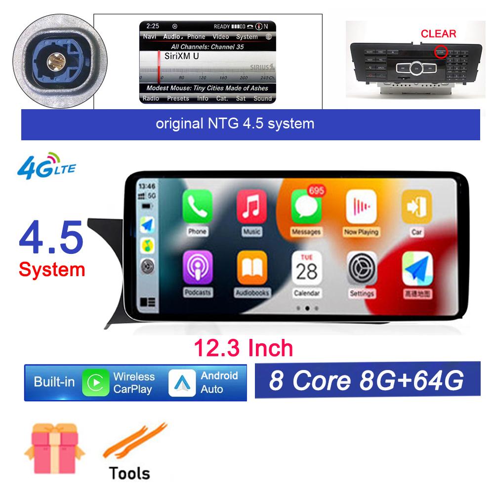 12.3 Inch IPS Screen Android 14 For Mercedes Benz C Grade W204 2011 - 2014 NTG 4.5 System Car Video Radio Stereo GPS Navigation