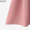 ZANZEA Women Casual Round Neck Short Sleeve Summer Elegant Dress