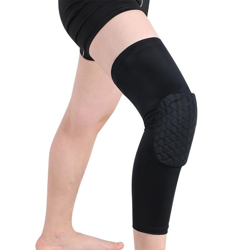 1PC Basketball Knee Protector Compression Sleeve Honeycomb Foam Pads Brace Kneepad Fitness Gear Volleyball Support