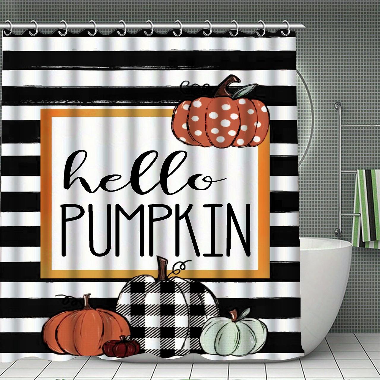 

Хэллоуин Занавеска для душа Водонепроницаемый Полиэстер Декор для ванной комнаты С крючками Моющаяся Занавеска для ванны W150X180H CM