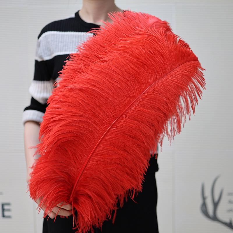 15-75cm Red Ostrich Feathers for Wedding Aisle Centerpieces, Table Decorations, Wall Art, Stage Props