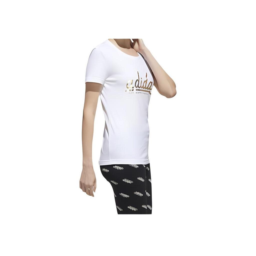 Adidas Colgt Foil Print Short Sleeve T-Shirt Women Tops White FM6174