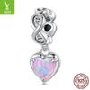 Eternal Heart Opal Pendant S925 Silver Beads Fashion Versatile Diy Bracelet Accessories