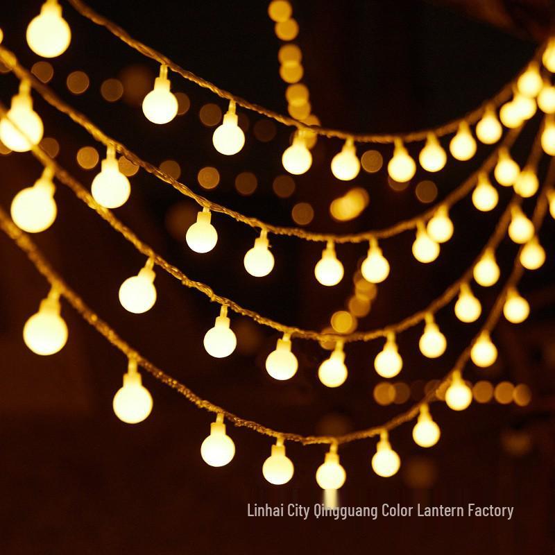 

Светодиодные гирлянды на солнечной батарее для Рождества, кемпинга, сказочного декора - стили пузырьки , шарики , капли воды Round Ball Light Warm White