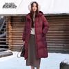 Xuezhongfei Women's Winter Mid-Length Hooded Down Jacket X250145680F