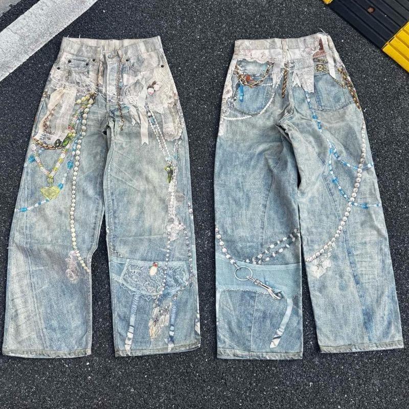 ROADVIBE Summer Men`s Denim Pants Old
