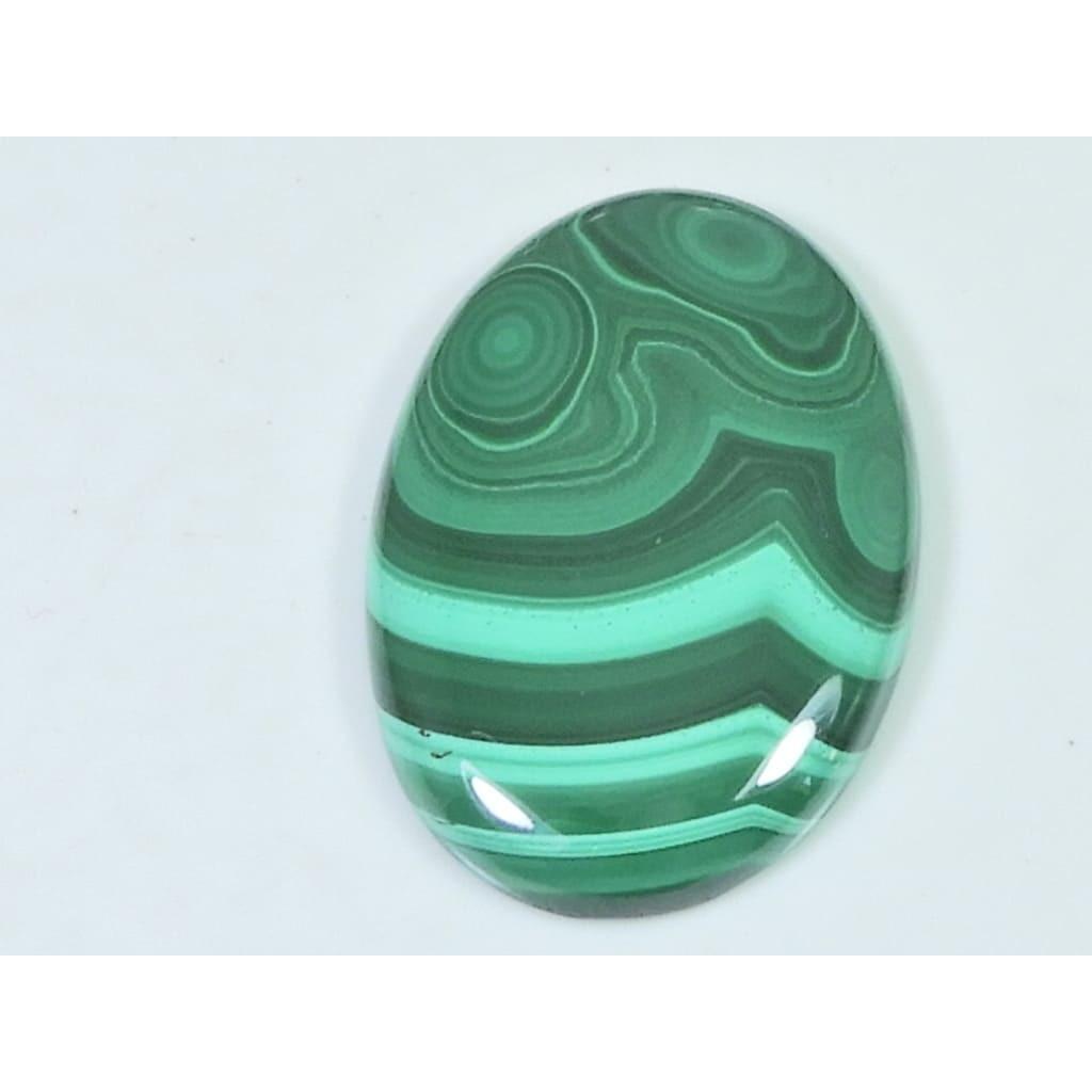 62Cts. Natural Green Malachite Oval Shape Cabochon Loose Gemstone 25X38X05MM D-379