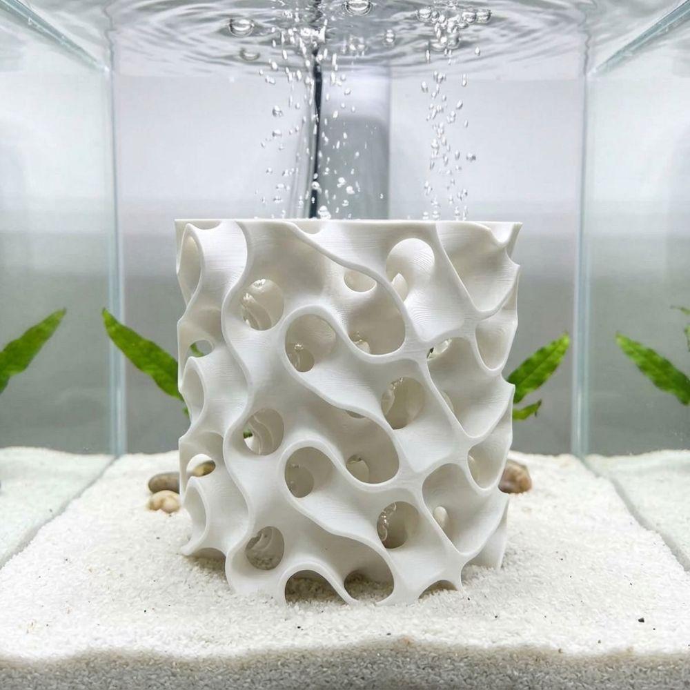 3D Printed Porous Fish Breeding Cave Wave-Shape Small Fish Safe Refuge Play Rest