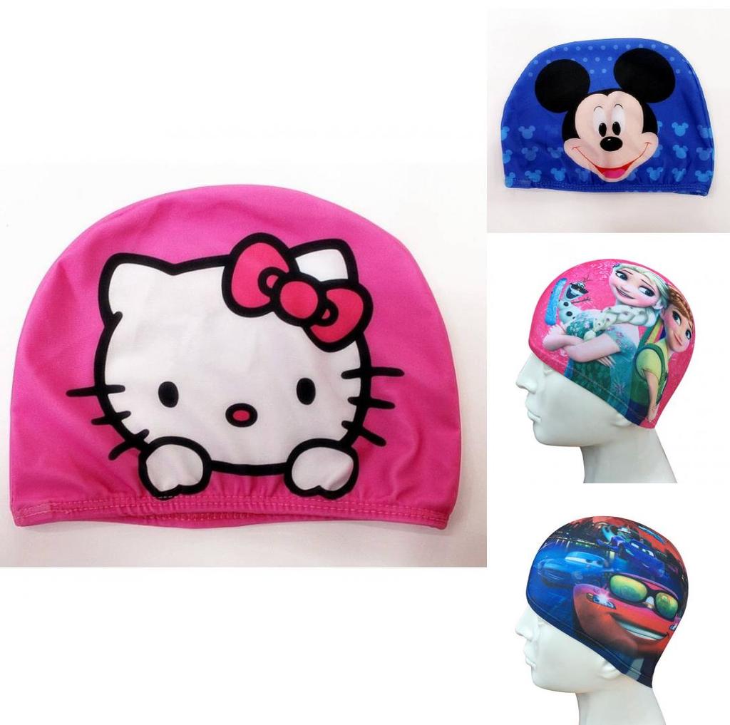 Wholesale Children's Cartoon Swim Cap Boys Girls Baby Colorful Polyester Cute Fashion Cartoon Comfortable Swimming Hat