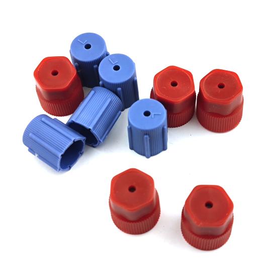 10 Stk/sett R134a Cap Set 16mm Rød 13mm Blå Bil Klimaanlegg Støvhetter for AC System Ladeport Caps 5 sett Blå lav side 5 sett rød høy side