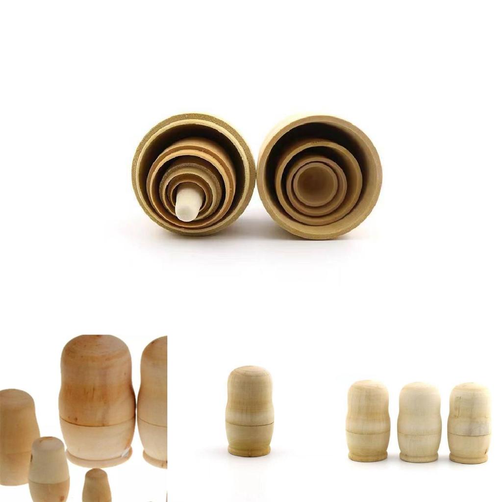 Beautiful Five Layer Russian Nesting Dolls Crafted From Natural Wood For Diy Projects