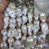 Hochwertige Barocke Unregelmäßige Süßwasserperle & Zerkleinerte Silber Rekonstituierte Perle, Halbfertig