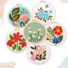 Flower Punching Needle Embroidery Set with Pattern Instruction Hoop Yarn Needle for Adult Beginner Punching Needle Set