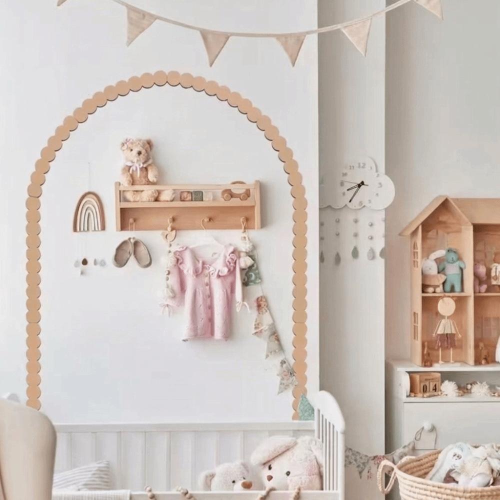 9/10Pcs DIY Wall Decor Wall Arch Decor Super Large Wood Arch Frame Scalloped Crafts Trim Bedroom