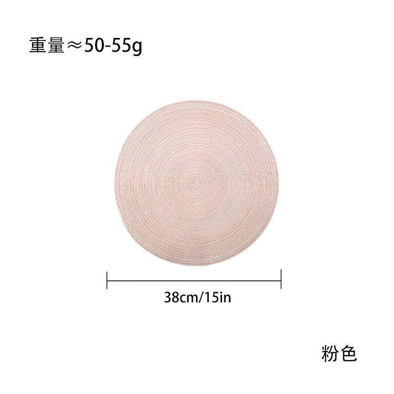 Polyester Cotton Placemat Nordic Style Round Simple Table Mat Western Food Mat Non-slip Placemat Coaster Decorative Mat Bowl Mat