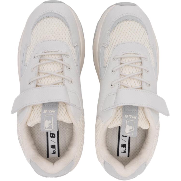 MLB Comfortable Versatile Durable Breathable Low-Top Casual Shoes Kids sneaker Light-Gray White 7ASHJBC5N-50IVS