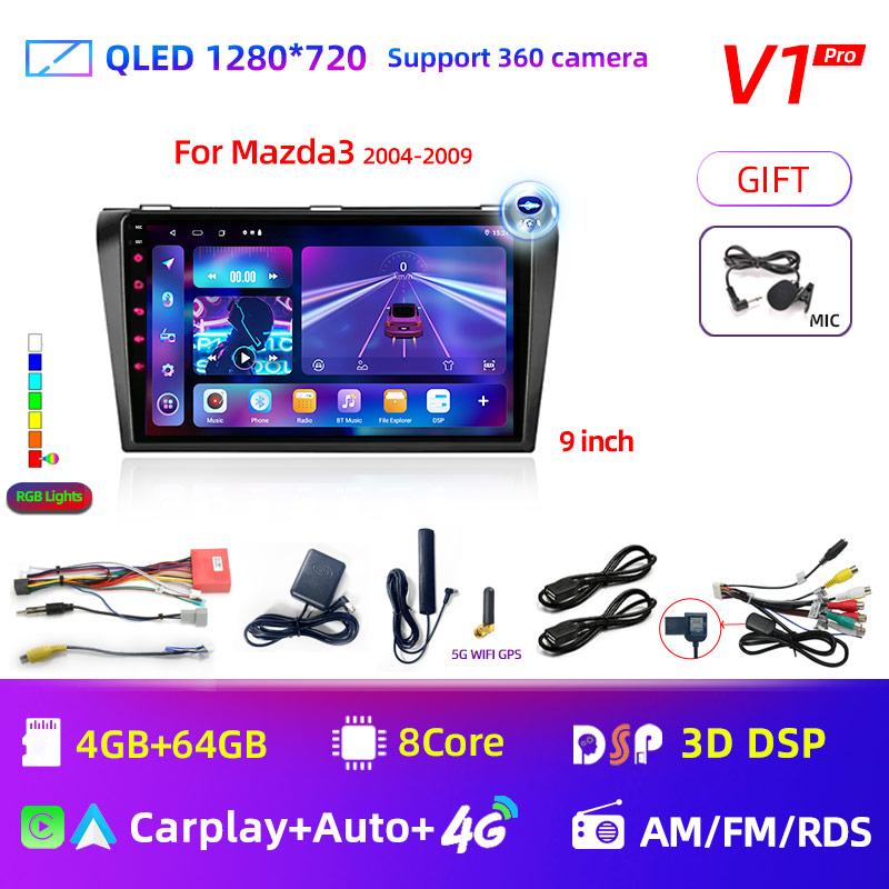 Core Android 13 Carplay for Mazda 3 2004 2005 2006 2007 2008 2009 Car Radio with BOSE Multimedia Player 2 Din Stereo GPS DVD