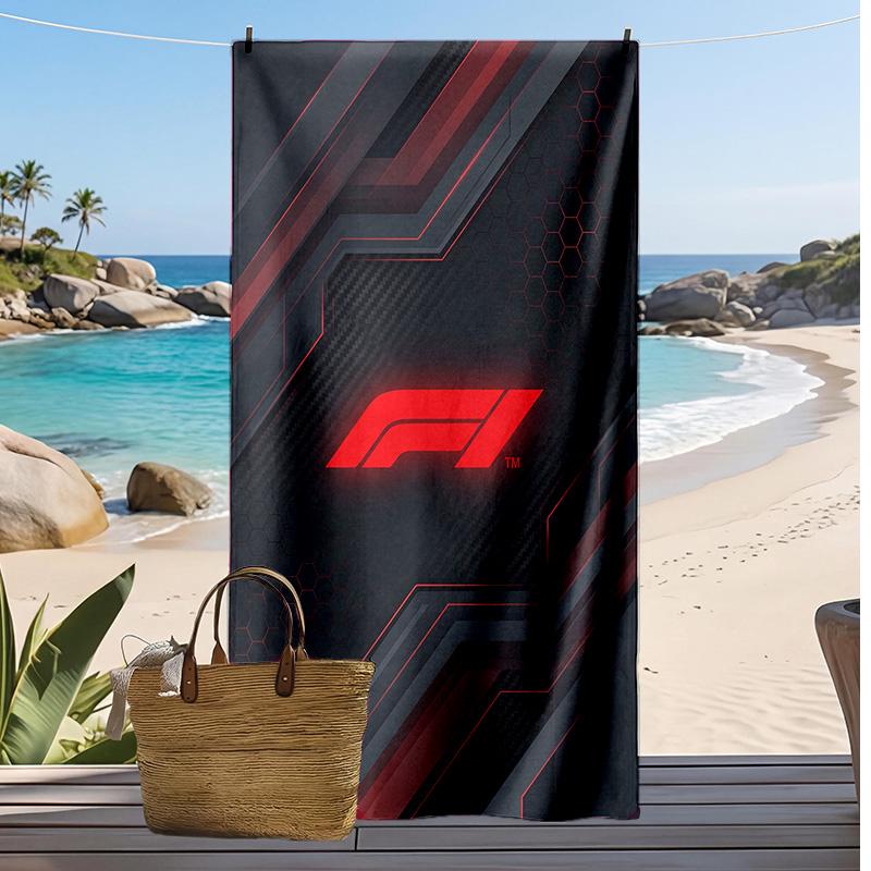 Asciugamano da Spiaggia Stampa F1 Morbido Portatile Asciugatura Rapida?Asciugamano Asciutto Per Piscina Vacanza Estiva Sport all'Aperto