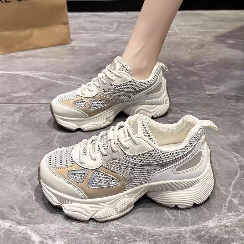 Platform dad shoes women 2025 new summer mesh casual running sports shoes versatile breathable shoes ins
