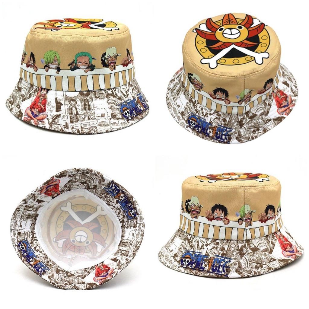 One Anime Piece Cartoon Print Fisherman Hat Outdoor Sun Hat Casual Basin Hat