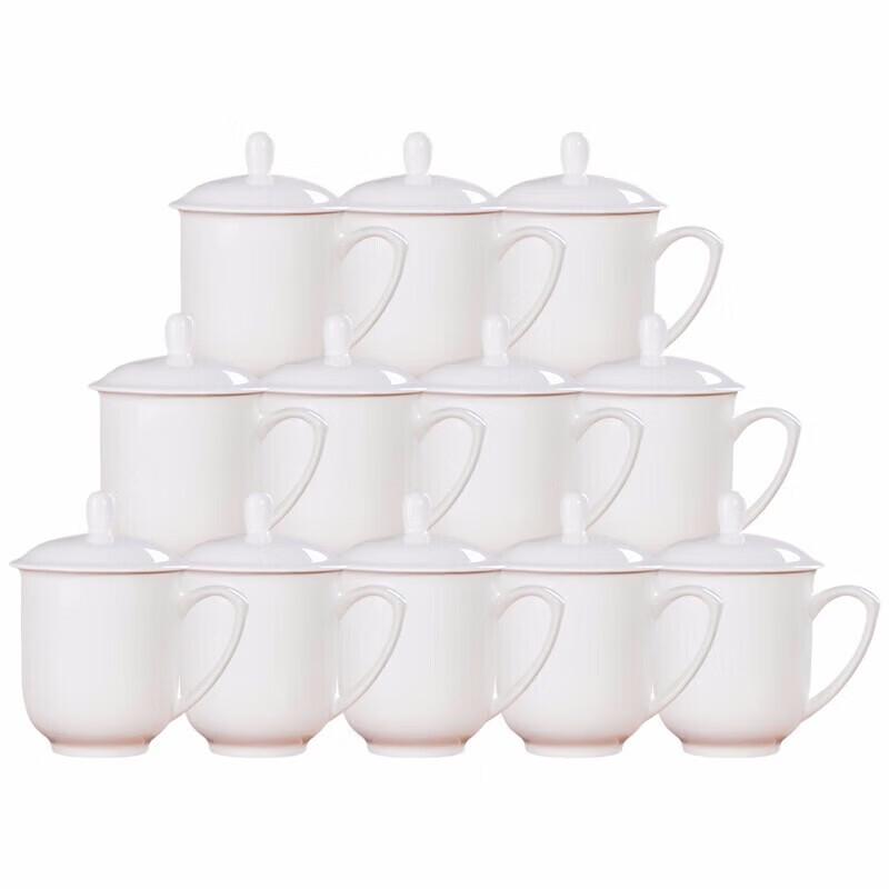 Pure White Bone China Office & Conference Teacup Set