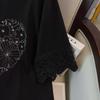 Plus Size Women's Loose Round Neck Mid-Length Short Sleeve T-shirt, Bust 150/160 cm, 200-350 jin Capacity