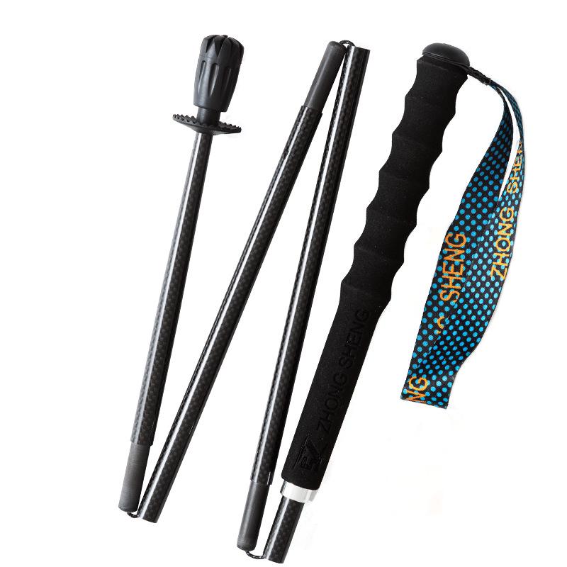 Ultra-light Carbon Fiber Trekking Poles - High Modulus 3k Plain Weave Glossy Finish 130 cm чёрный