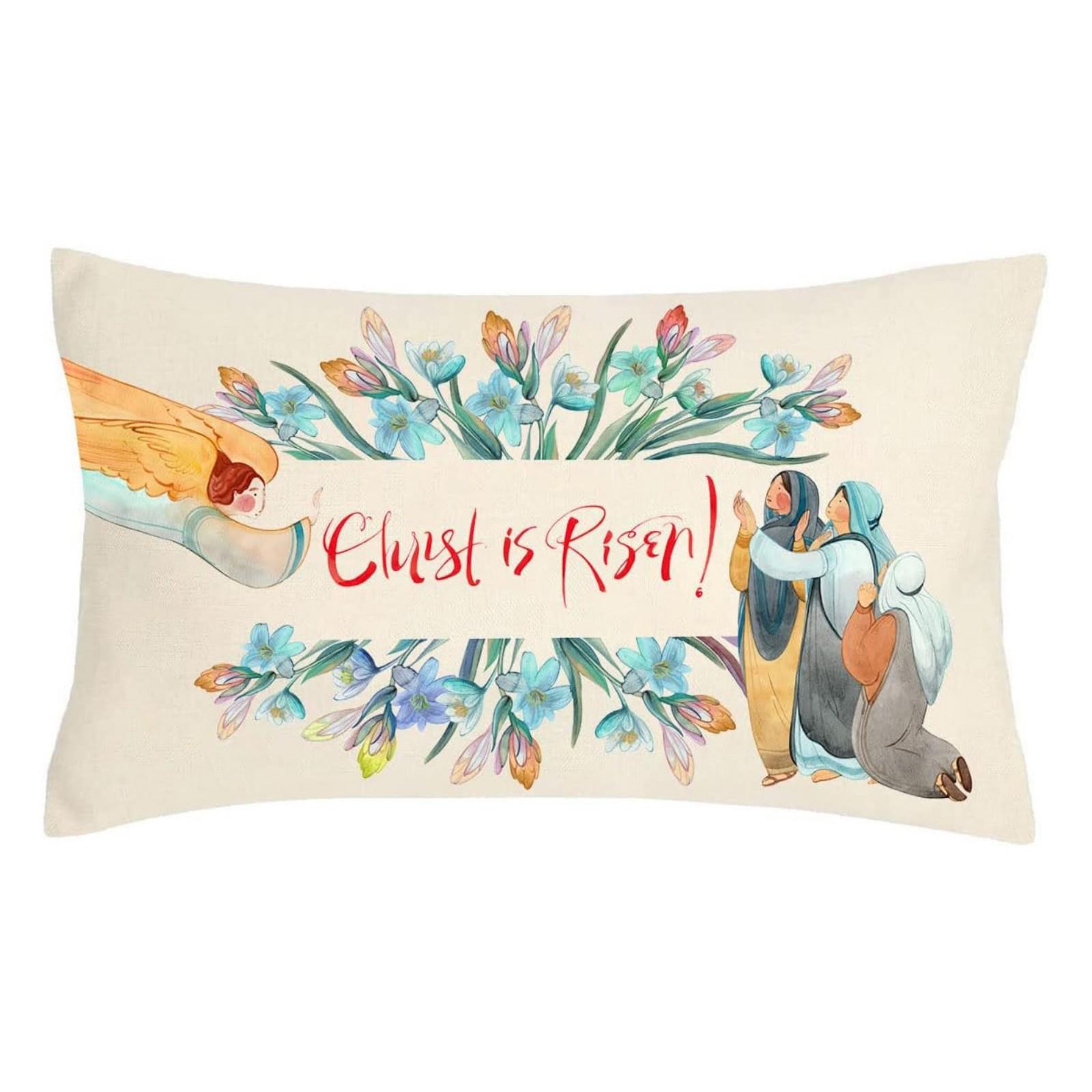 

Easter Bunny Easter Egg Throw Pillow For Decorating Holiday Parties, Sofa Cushion, Car Seat, Linen Backrest, Pillow Cover One Size