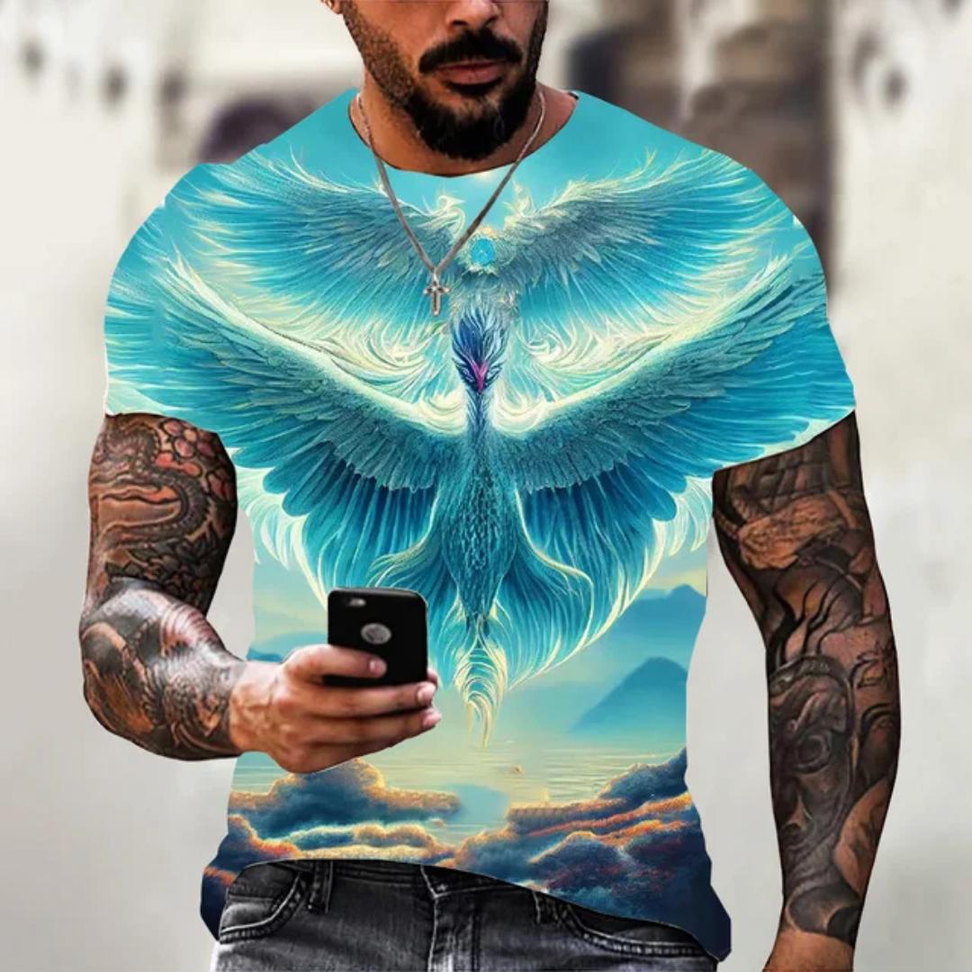 Мужская футболка с 3D принтом аниме «Феникс» — фото 8