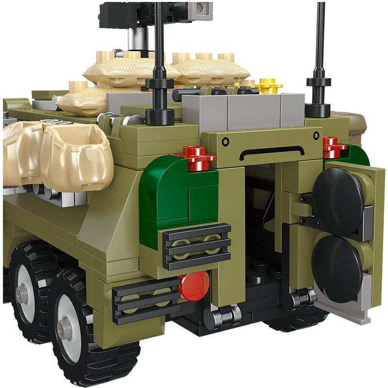 New Arrival World War II Military Series M1126 Armored Vehicle Model Collection Ornaments Building Blocks Bricks Toys