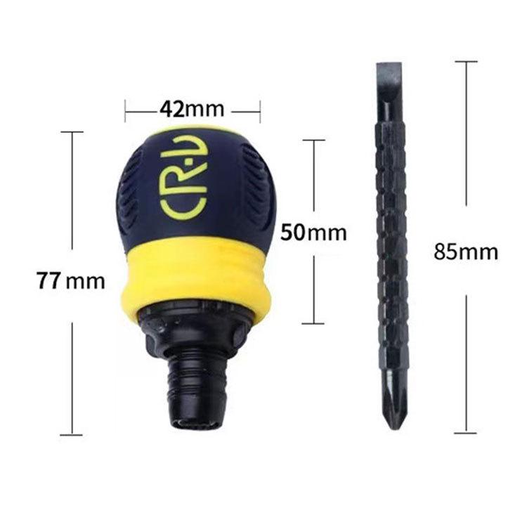 1.5  Telescopic Magnetic Ratchet Screwdriver, Flathead & Phillips, Chrome Vanadium Steel Repair Tool Ratchet Screwdriver