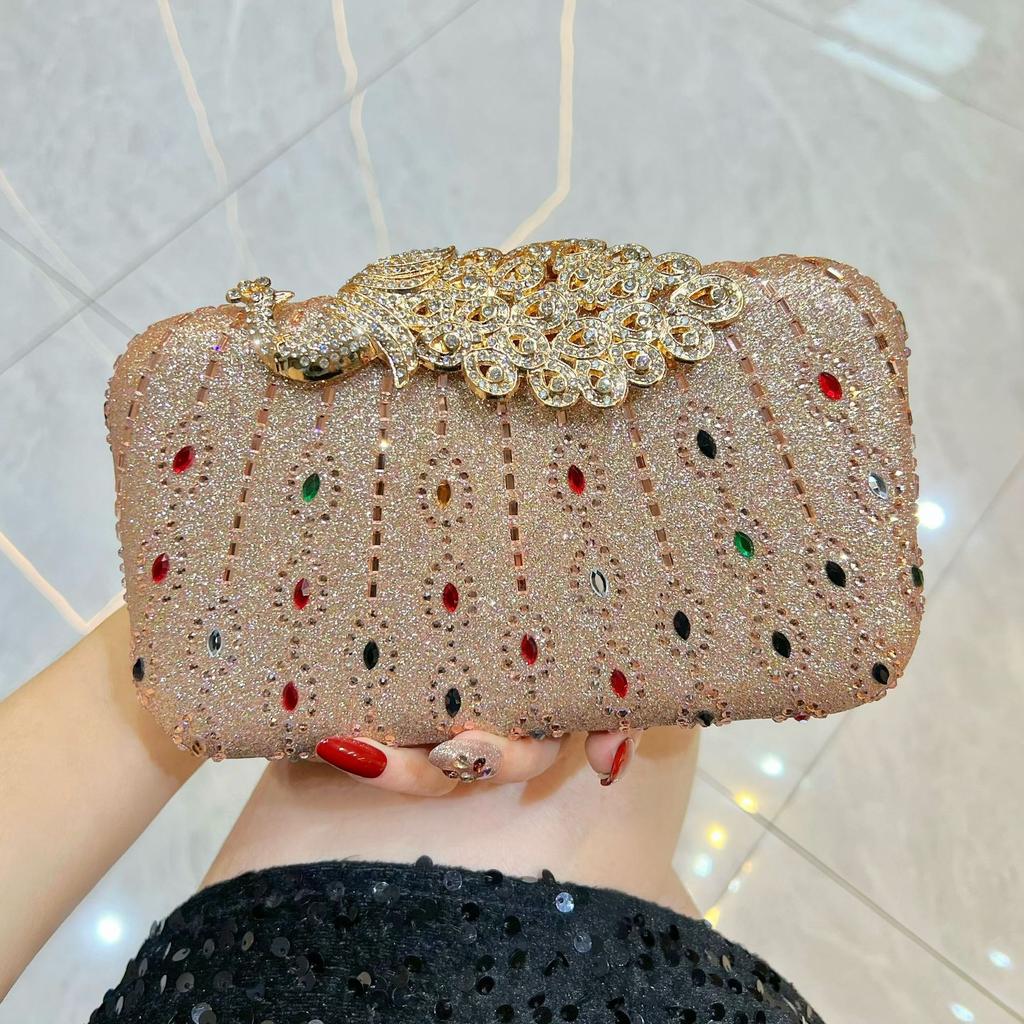 Bolso de Mano de Noche con Pedrería para Damas - Bolso Cruzado con Fragancia Estilo Francés - Bolso de Hombro Moderno