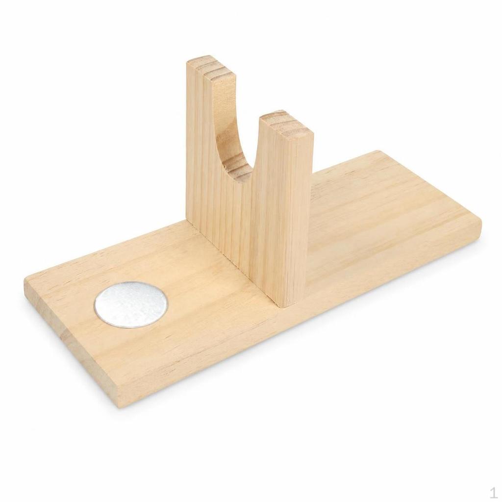 Thickened Melt Glue Gun Stand with Heat Insulation Pad Solid Wood