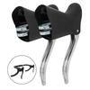 1 Pair Aluminum Alloy and Resin Bike Brake Levers Black&Sliver Anti-Slip Grip Mountain Bike Brake Handles V Brake Disk Brakes