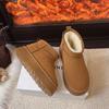 2025 Women's Winter Platform Snow Boots: Height-Increasing, Warm Velvet-Lined, Thick Cotton Muffin Bread Shoes