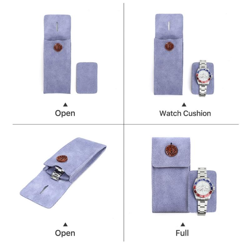 8 Colors Men Watch Box Watch Pouch Bag Organizer Box Easy Carry Travel Watch Storage Pouch Cowhides Velvets Jewelry Box