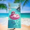 Katze Im Pool Strandtuch Weiße Katze Auf Rosa Schwimmring Design Niedlicher Tierdruck Weiches Mikrofaserhandtuch Für Sommerreisen Geschenk