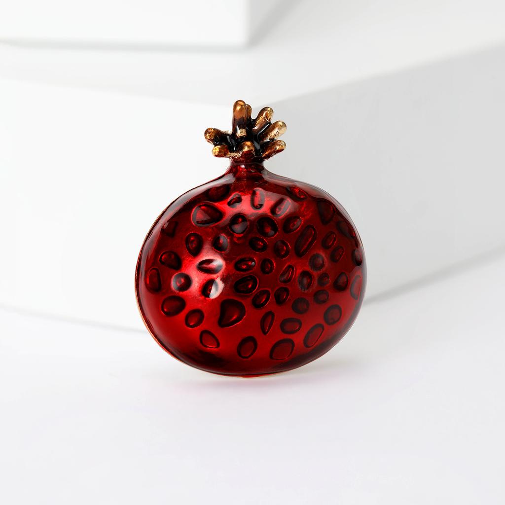 Luxury Rhinestone Pomegranate Brooches for Women Unisex Enamel Fruit Pins Office Party Friend Fashion Gifts Jewelry Accessories