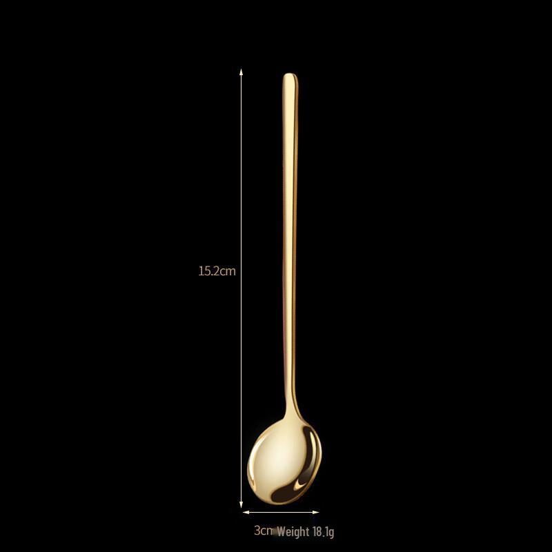 Wutuo 304 Stainless Steel Golden Long Handle Coffee Spoon