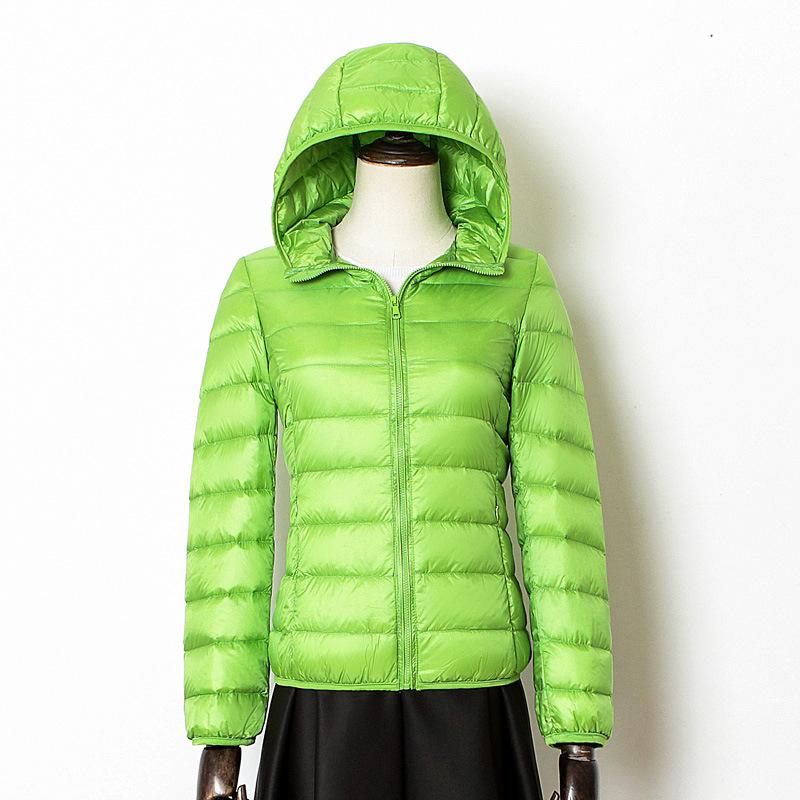 Winter light and thin casual hooded down jacket women's simple short fashion women