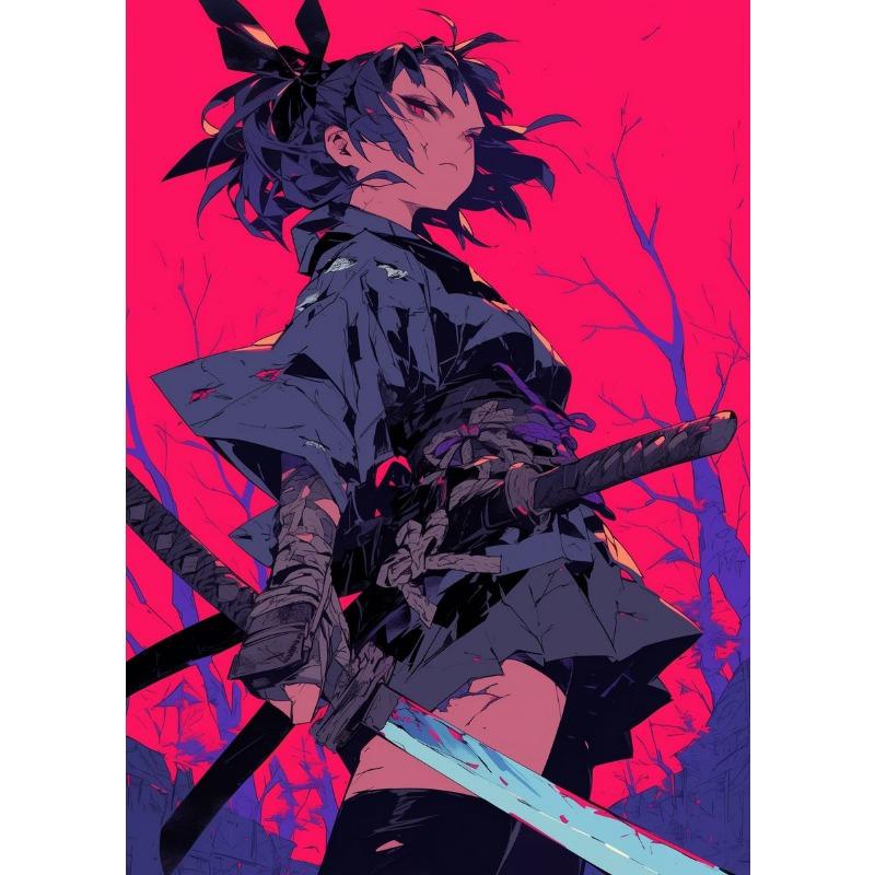 Classic Retro Japan Anime Game Samurai Posters Prints Pictures Portrait Bushido Canvas Painting Wall Art Living Room Home Decor