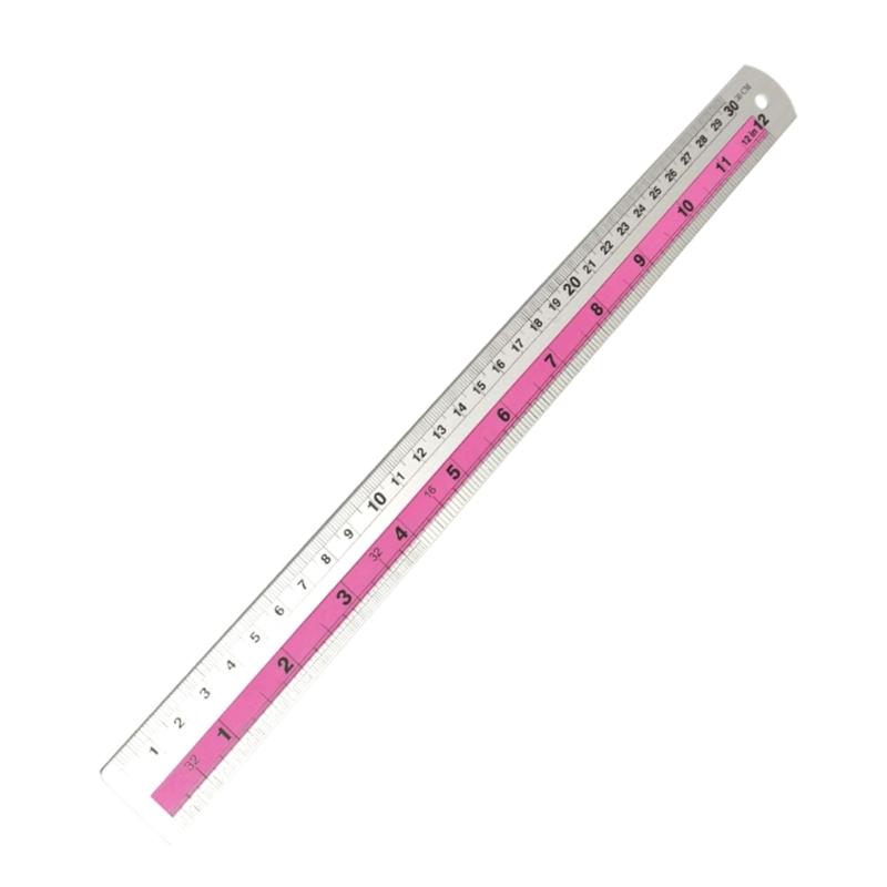 Durability Metal Ruler Straight Edges Ruler Easy Reading Measurements for School Office Crafting, Easy Reading Ruler