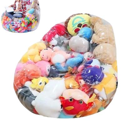 Stuffed Animal Bean Bag Clear Large Storage Organizer Empty Plush Toy Bean Bag Sofa For Toys Doll Girls Adult Teens Kids Room