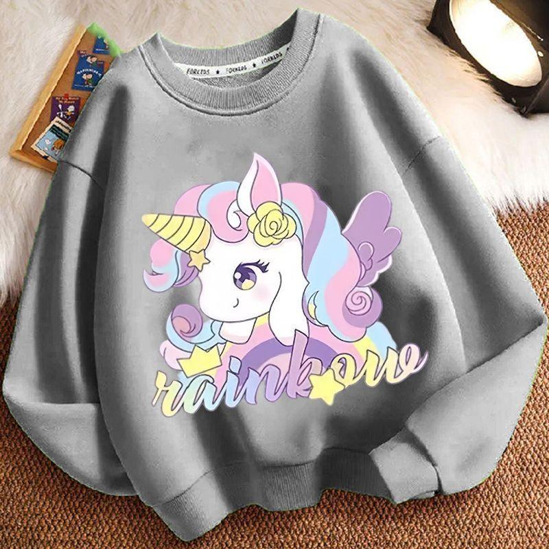 Children's Cartoon Unicorn Hoodie, Long-sleeved Loose Coat for Boys and Girls Spring and Autumn