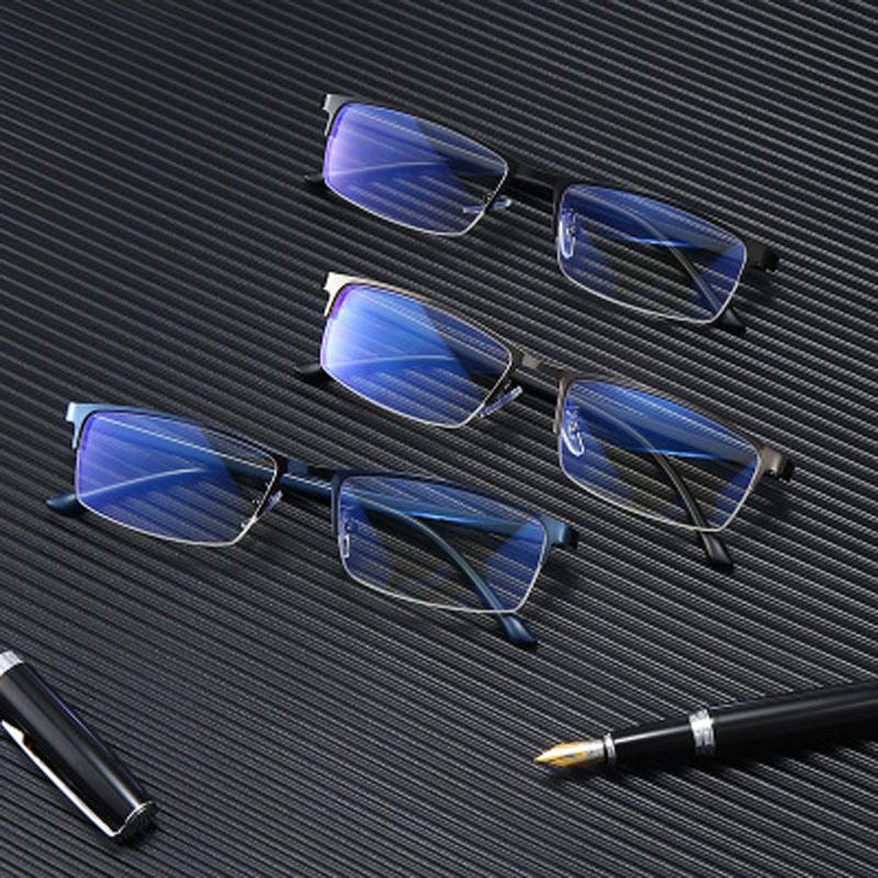 Half Square-framed Metal Glasses Women Men Minimalist Trend Eyewear Business Driving Female Male Protection Optical Glasses