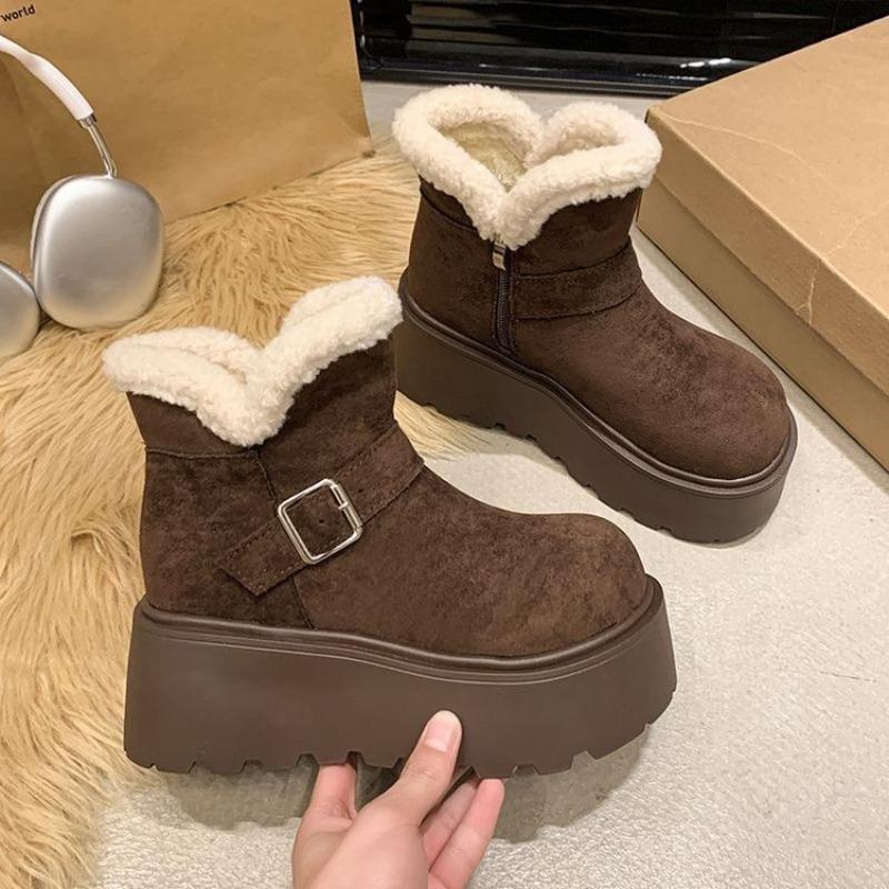 High-heeled Women's Shoes, Snow Boots, Women's Boots, Short Boots, New Style, Padded Cotton Shoes