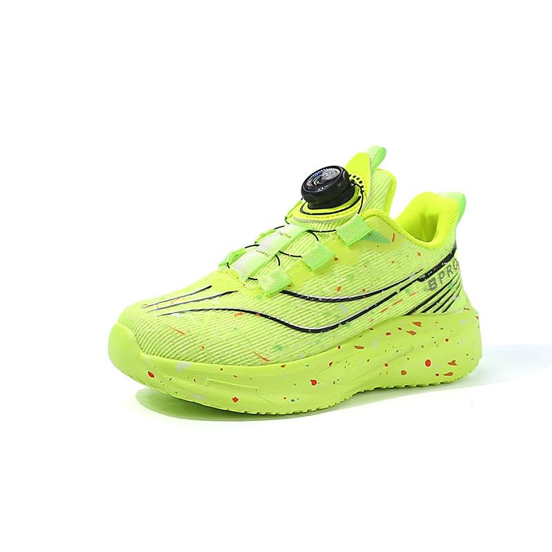 

Spring Autumn Kids Running Shoes with Rotating Buckle Mesh Breathable Boys Casual Sneakers Soft Sole Sports Shoes size 28