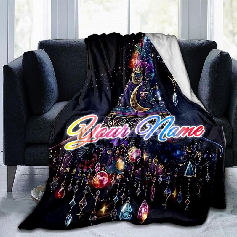 1PC Custom Name Magical Star Dreamscape Outdooor Flannel Blankets Throw Blanket All-Season Throw Gift Bedspread for Couch, Bed, Camping Holiday Birthd